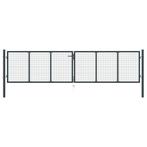 vidaXL Gaaspoort 400x125 cm gegalvaniseerd staal grijs, Tuin en Terras, Tuinpoorten, Verzenden, Nieuw