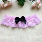 PaCaZa - Kousenband Licht Roze Met Zwarte Strik (Bruid), Vêtements | Femmes, Vêtements de mariage & Accessoires de mariage, Verzenden