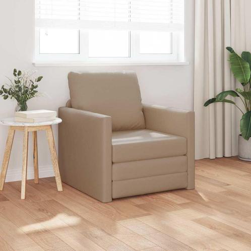 vidaXL Vloer Slaapbank met kussen Cappuccino 74 x 77 x 81 cm, Huis en Inrichting, Zetels | Zetels, Nieuw, Verzenden