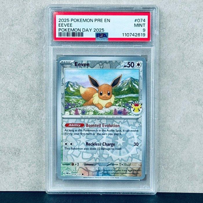 Pokémon Graded card - Eevee #074 - Pokémon - PSA 9, Hobby en Vrije tijd, Verzamelkaartspellen | Pokémon