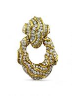 Oorbellen - 18 karaat Geel goud, 18K Geelgoud 9,50ct Diamant, Nieuw