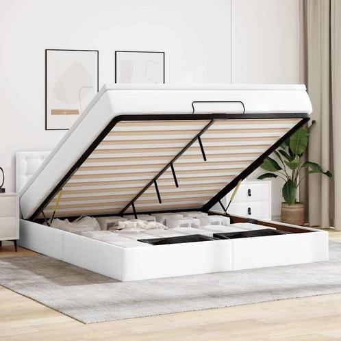 vidaXL Bed poef met matrassen en LEDs 160x200cm kunstleer, Huis en Inrichting, Slaapkamer | Bedden, Nieuw, Verzenden