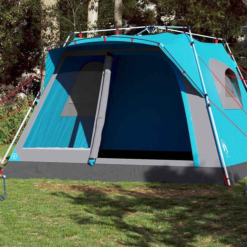 vidaXL Gezinstent 7-persoons snelontgrendeling blauw, Caravans en Kamperen, Tenten, Nieuw, Verzenden