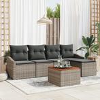 vidaXL Tuin Sofa Set 6 pcs Grijs 55 x 55 x 37 cm Poly rattan, Tuin en Terras, Verzenden, Nieuw
