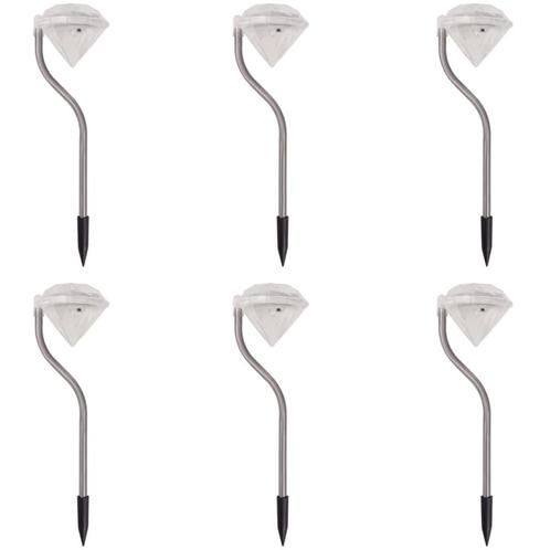 vidaXL Zonne-energie LED tuinlamp 6 stuks 9x7,8x29,5 cm, Tuin en Terras, Buitenverlichting, Nieuw, Verzenden