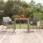 vidaXL Table de jardin dessus en bois Gris 90x90x75 cm, Verzenden