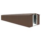 vidaXL Tuinschuur 257x779x181 cm gegalvaniseerd staal bruin, Tuin en Terras, Tuinhuizen, Verzenden, Nieuw