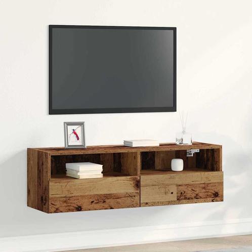 vidaXL TV Wandkast Oud hout 100 x 30 x 30 cm Bewerkt hout, Huis en Inrichting, Kasten |Televisiemeubels, Nieuw, Verzenden
