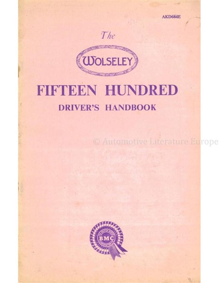 1960 WOLSELEY FIFTEEN HUNDRED INSTRUCTIEBOEKJE ENGELS, Auto diversen, Handleidingen en Instructieboekjes