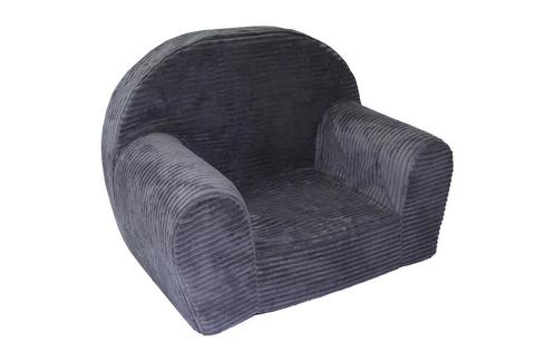 Kinderfauteuil - LINCOL - 60x40x45 cm - corduroy - antraciet, Kinderen en Baby's, Kinderkamer | Tafels en Stoelen, Nieuw, Ophalen of Verzenden