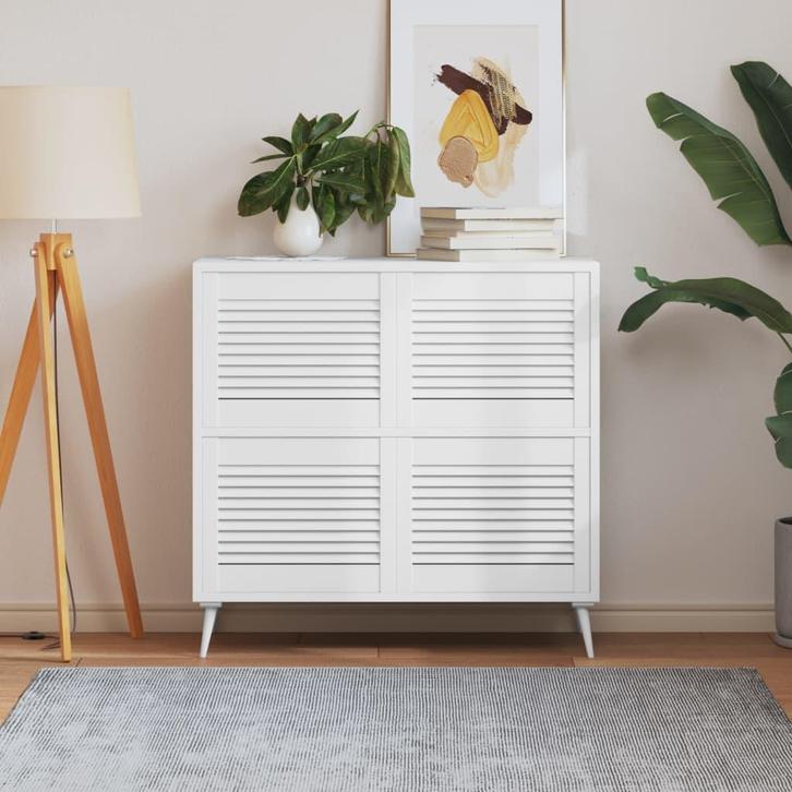 vidaXL Kastdeuren met lamellen 4 st 39,5x49,4 cm grenenhout, Doe-het-zelf en Bouw, Hang- en Sluitwerk, Nieuw, Verzenden