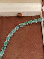 Zonder Minimumprijs - Armband Zilver - 14.00ct. tw. Smaragd, Handtassen en Accessoires, Armbanden, Nieuw