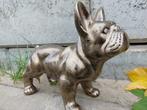 Beeld, Bronze-coloured sculpture of a French Bulldog - 35 cm