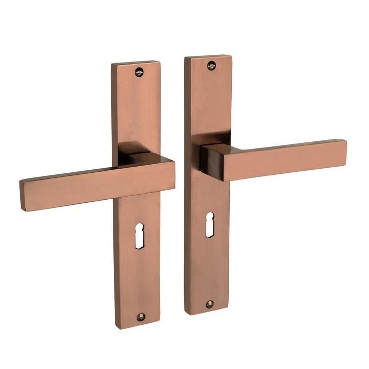 Lusso geveerd op schild sleutelgat 55mm mat brons - deurb..., Doe-het-zelf en Bouw, Hang- en Sluitwerk, Klink of Kruk, Nieuw, IJzer