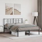 vidaXL Bedframe met hoofdbord metaal zwart 140x200 cm, Verzenden, Nieuw