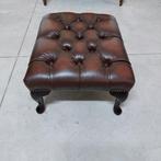 Chesterfield style - Repose-pied - Puff - Cuir, Bois -
