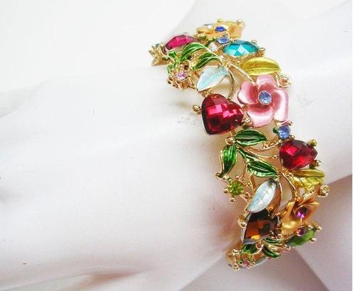 Joan Rivers - Joan Rivers Bracelet fleur en cristal « Le, Antiquités & Art, Curiosités & Brocante