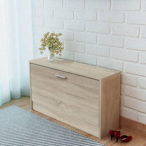vidaXL Schoenenopbergbank 80x24x45 cm eikenkleurig, Huis en Inrichting, Kasten | Schoenenkasten, Nieuw, Verzenden