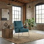 Leren fauteuil Hope - Toledo Turquoise (blauw), Ophalen of Verzenden