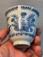 Tasse (2) - 2 tasses blanc bleu Chine - Porcelaine