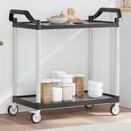 vidaXL Trolley 2-laags 99x50x97 cm aluminium zwart, Huis en Inrichting, Verzenden, Nieuw