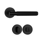 Deurklink Luxor mat zwart met WC slot, Bricolage & Construction, Serrurerie de bâtiment & Dispositif de fermeture, Ophalen of Verzenden