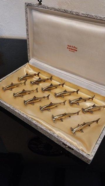 Porte couteau (12) - Bronze doré - Requins marteau