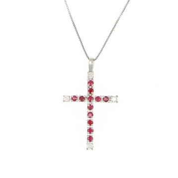Sans Prix de Réserve - Collier - 18 carats Or blanc Rubis - beschikbaar voor biedingen