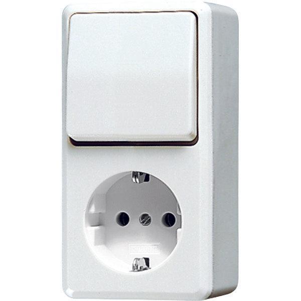 JUNG AP600 Combinatieschakelaar Stopcontact RA Alpin Wit -, Doe-het-zelf en Bouw, Elektriciteit en Kabels, Verzenden