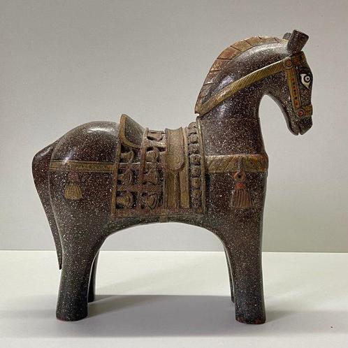Sculpture, Rajasthan Ghodi Wedding Horse - 30 cm - Bois, Antiek en Kunst, Curiosa en Brocante