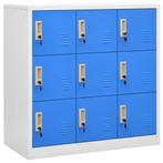 vidaXL Lockerkast 90x45x92,5 cm staal lichtgrijs en blauw, Huis en Inrichting, Verzenden, Nieuw