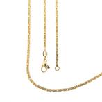 Gouden vierkante koningsschakel ketting | 91 cm, Ophalen of Verzenden, Gebruikt, Overige kleuren, Goud
