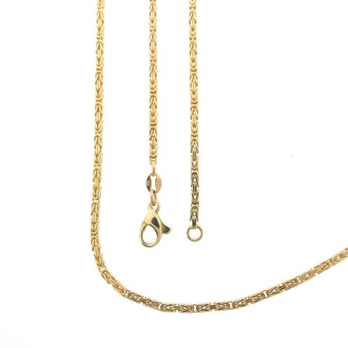 Gouden vierkante koningsschakel ketting | 91 cm, Handtassen en Accessoires, Kettingen, Overige kleuren, Gebruikt, Goud, Ophalen of Verzenden