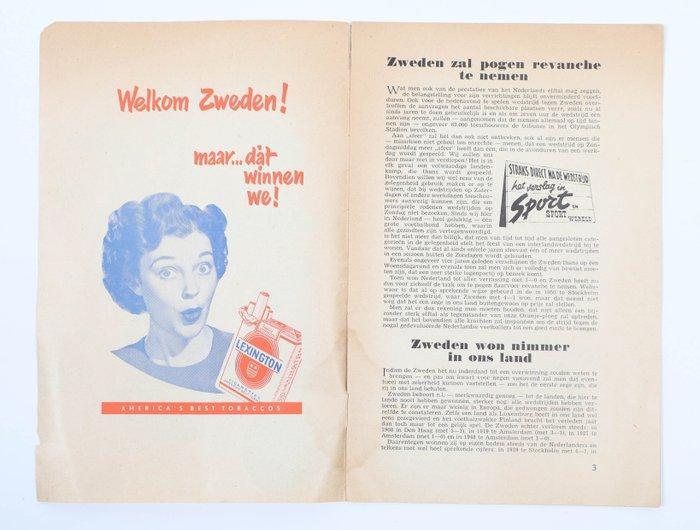 [Football] - Nederland-Zweden Officieel Programma. Woensdag, Verzamelen, Overige Verzamelen