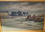 Henry Burel (1883-1967) - Marine a honfleur, Antiquités & Art