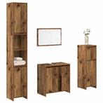 vidaXL 4-delige Badkamermeubelset bewerkt hout oud, Huis en Inrichting, Verzenden, Nieuw