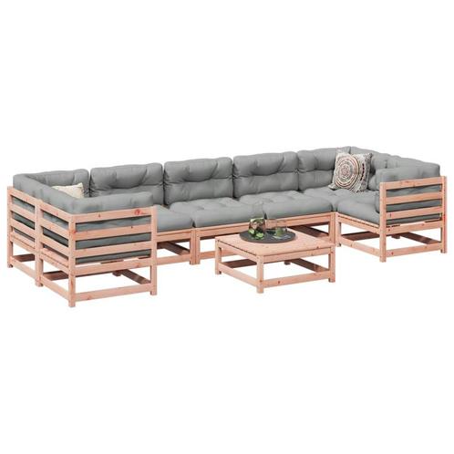 vidaXL Salon de jardin 8 pcs avec coussins sapin douglas, Jardin & Terrasse, Ensembles de jardin, Salons de jardin, Neuf, Envoi