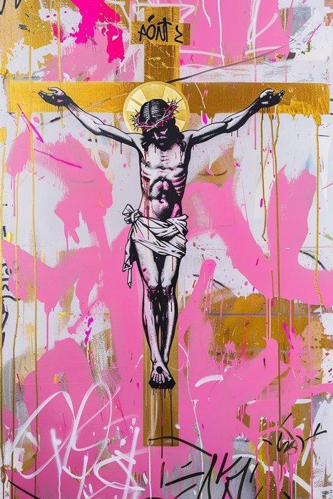 Dine Chanima (XX-XXI) - (XXL) Giant Crucified In Vivid, Antiek en Kunst, Kunst | Designobjecten