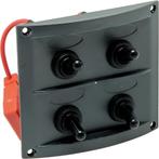 Schakelpaneel Boot 12V met 4 Schakelaars 109x97mm, Watersport en Boten, Ophalen of Verzenden, Nieuw
