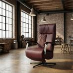 Leren elektrisch relaxfauteuil Pure - Toledo Bordeaux, Bohemian, Industrieel, Modern, Scandinavisch, Nieuw, Ophalen of Verzenden