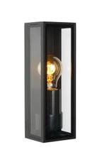 Lucide DUKAN - Wandlamp Buiten E27 IP65 Zwart, Tuin en Terras, Verzenden, Nieuw, Glas, Netvoeding