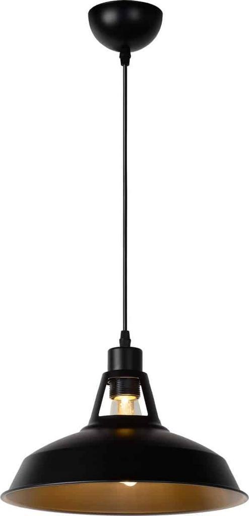 Lucide BRASSY-BIS - Hanglamp - Ø 31 cm - 1xE27 - Zwart, Maison & Meubles, Lampes | Suspensions, Envoi