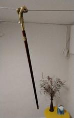 Wandelstok - Brons, Hout - Bronzen wandelstok, Antiek en Kunst