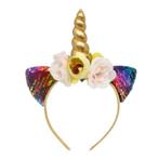 Prinsessenjurk - Unicorn haarband - Goud - Kleedje, Verzenden, Nieuw