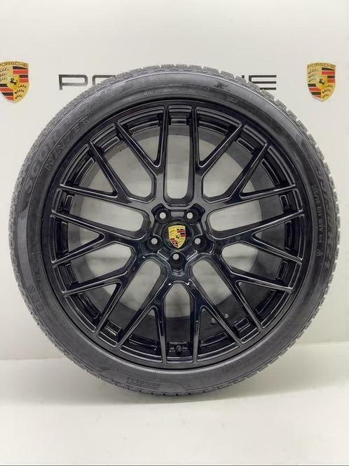 Porsche Macan ORIGINELE 21inch RS Spyder zwart met banden, Auto-onderdelen, Banden en Velgen, 21 inch, 295 mm, Personenwagen, Gebruikt