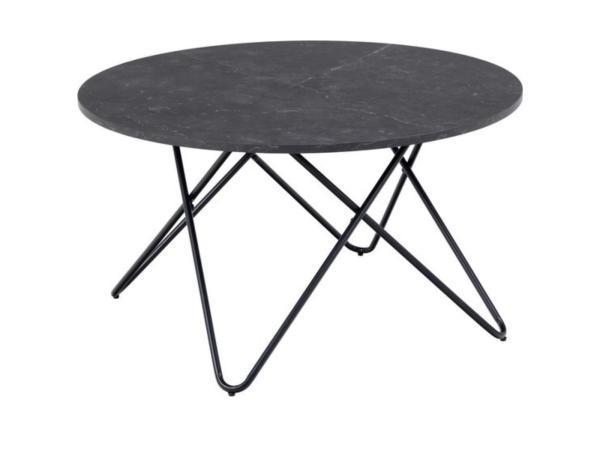 Veiling - Actona Wyra salontafel Ø80cm zwart., Huis en Inrichting, Tafels | Salontafels
