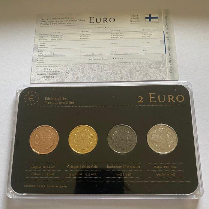 België, Finland. 2 Euro 2013/2014 (8 coins) - colored by a, Postzegels en Munten, Munten | Europa | Euromunten