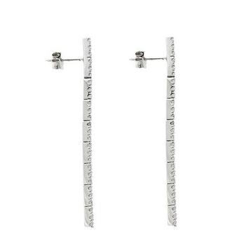 Statement oorbellen - 18 karaat Witgoud Diamant (Natuurlijk)