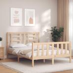 vidaXL Bedframe met hoofdbord massief hout 120x200 cm, Huis en Inrichting, Slaapkamer | Bedden, Verzenden, Nieuw