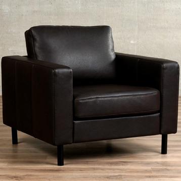 Leren fauteuil - zetel - bruin leer - Echt leer, Modern, disponible aux enchères